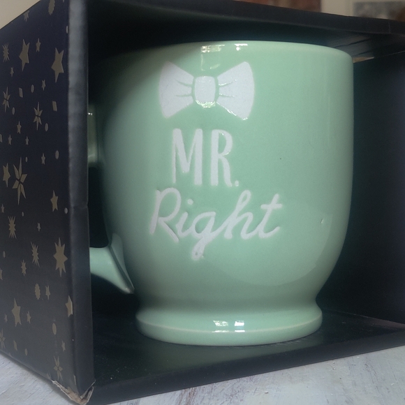 💛 Limited Time Sale💛MHI Mr. and Mrs. Right Mug Set in Mint and Pink - Picture 2 of 6